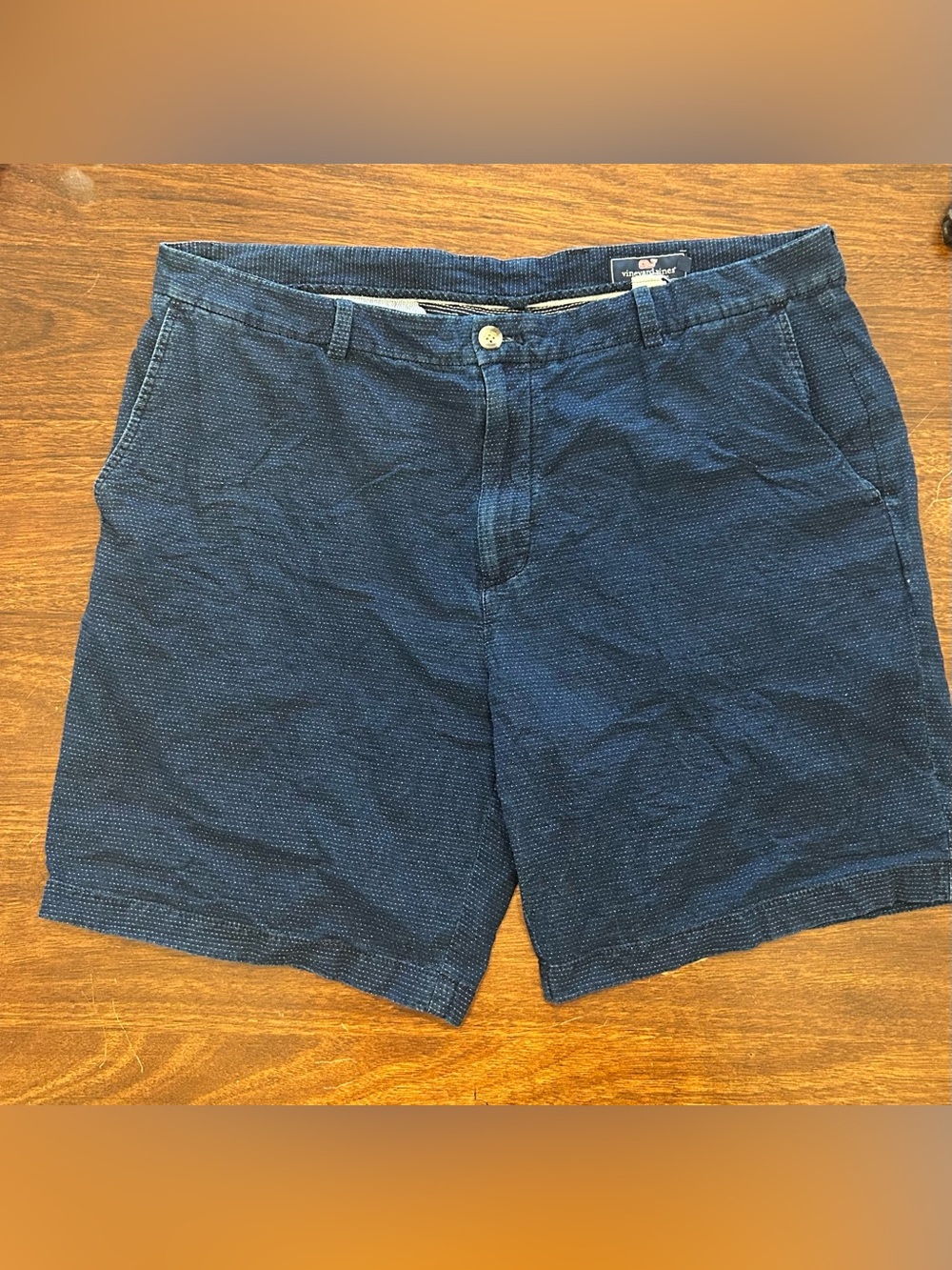 Vineyard Vines Men's Dark Navy Textured Flat Front Shorts